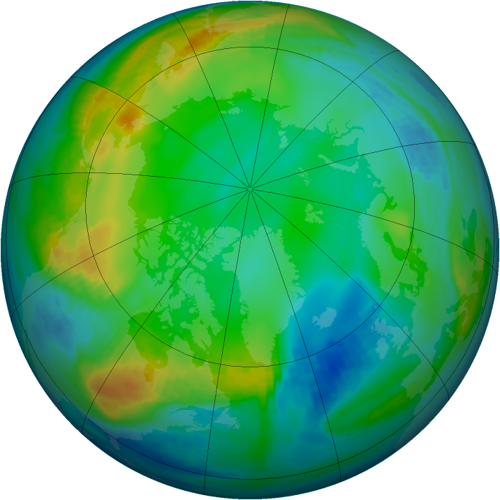 Arctic ozone map for 04 December 1990